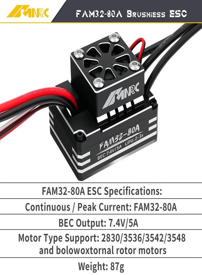NMNRC 3548 1200kv Brushless Motor & 80A Brushless ESC for 1/10 Axial SCX10 II III TRX4 TRX6 Redcat Gen7 Gen8 RC Crawler Series Upgrades Part - Image 4